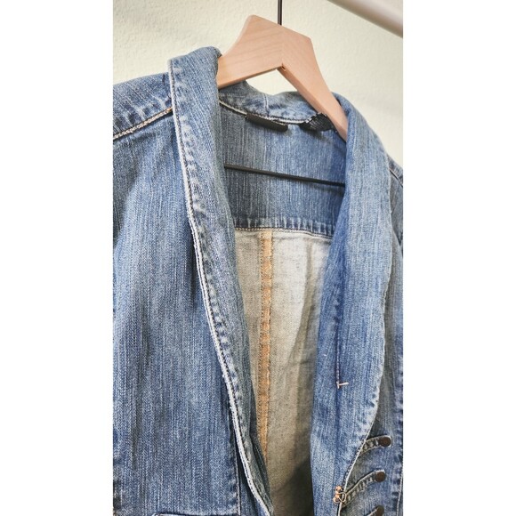 NY&C front clasp distressed jean jacket - Picture 2 of 5